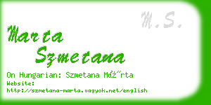 marta szmetana business card